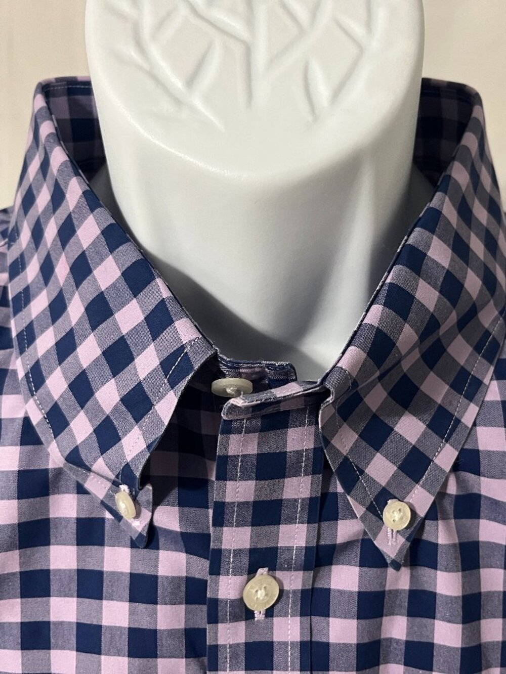 👔 Brooks Brothers Men’s Purple Blue Checkered Regent Non-Iron Stretch Shirt XL